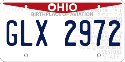 OH license plate GLX2972
