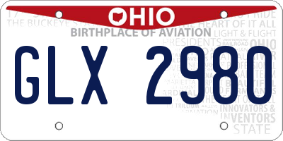 OH license plate GLX2980