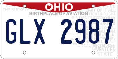 OH license plate GLX2987