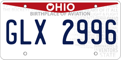 OH license plate GLX2996