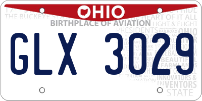OH license plate GLX3029