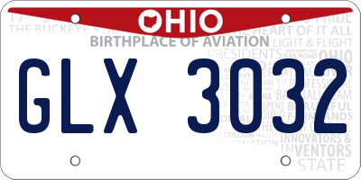 OH license plate GLX3032