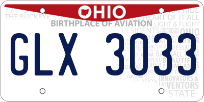OH license plate GLX3033