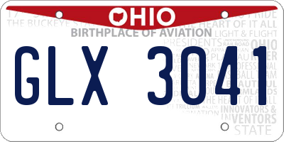 OH license plate GLX3041