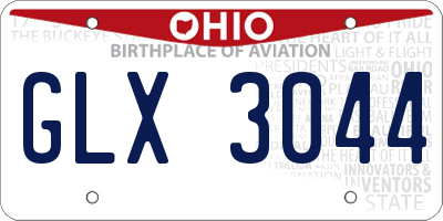 OH license plate GLX3044