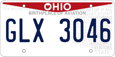 OH license plate GLX3046