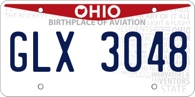 OH license plate GLX3048