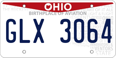 OH license plate GLX3064