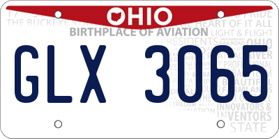 OH license plate GLX3065