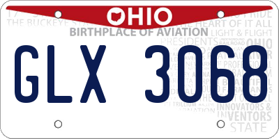 OH license plate GLX3068