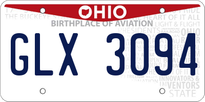 OH license plate GLX3094