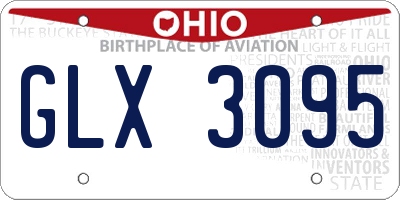 OH license plate GLX3095