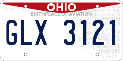 OH license plate GLX3121