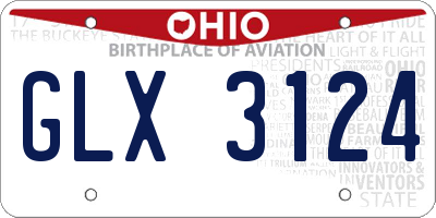 OH license plate GLX3124