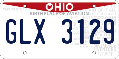 OH license plate GLX3129
