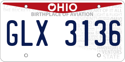 OH license plate GLX3136