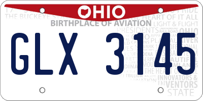 OH license plate GLX3145