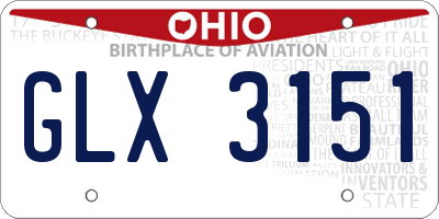 OH license plate GLX3151
