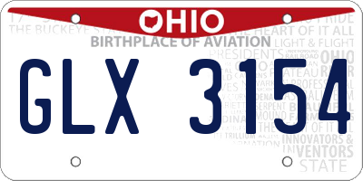 OH license plate GLX3154