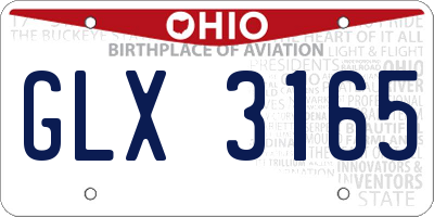 OH license plate GLX3165