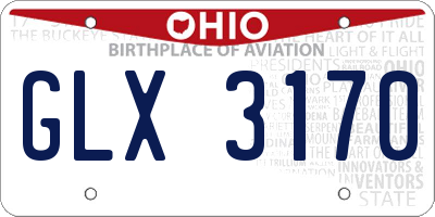 OH license plate GLX3170