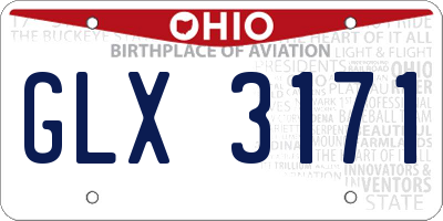 OH license plate GLX3171