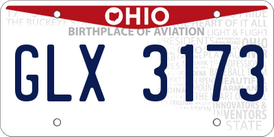 OH license plate GLX3173