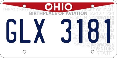 OH license plate GLX3181