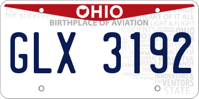 OH license plate GLX3192