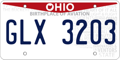 OH license plate GLX3203