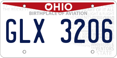OH license plate GLX3206
