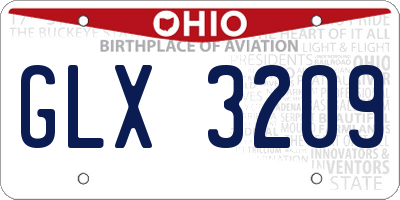 OH license plate GLX3209