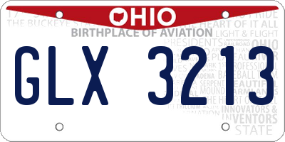 OH license plate GLX3213