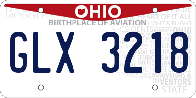 OH license plate GLX3218