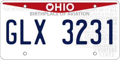 OH license plate GLX3231