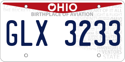OH license plate GLX3233