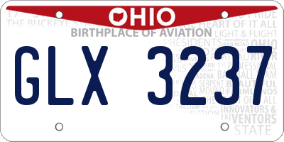 OH license plate GLX3237