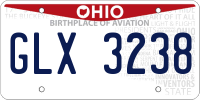 OH license plate GLX3238