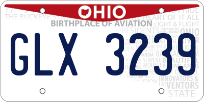 OH license plate GLX3239