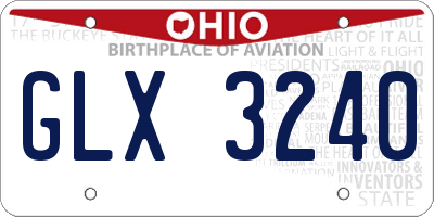 OH license plate GLX3240