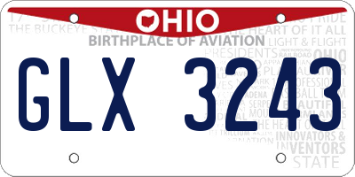 OH license plate GLX3243