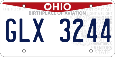 OH license plate GLX3244