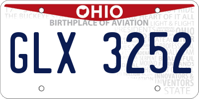 OH license plate GLX3252