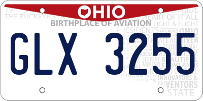OH license plate GLX3255