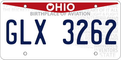 OH license plate GLX3262