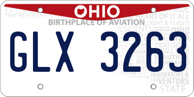 OH license plate GLX3263