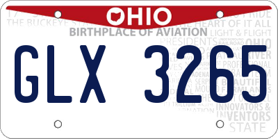 OH license plate GLX3265