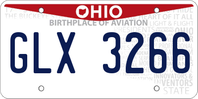OH license plate GLX3266