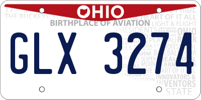 OH license plate GLX3274
