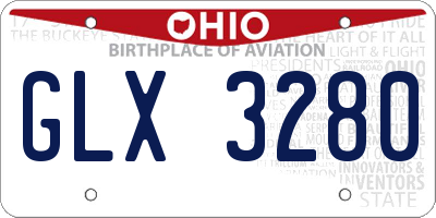 OH license plate GLX3280